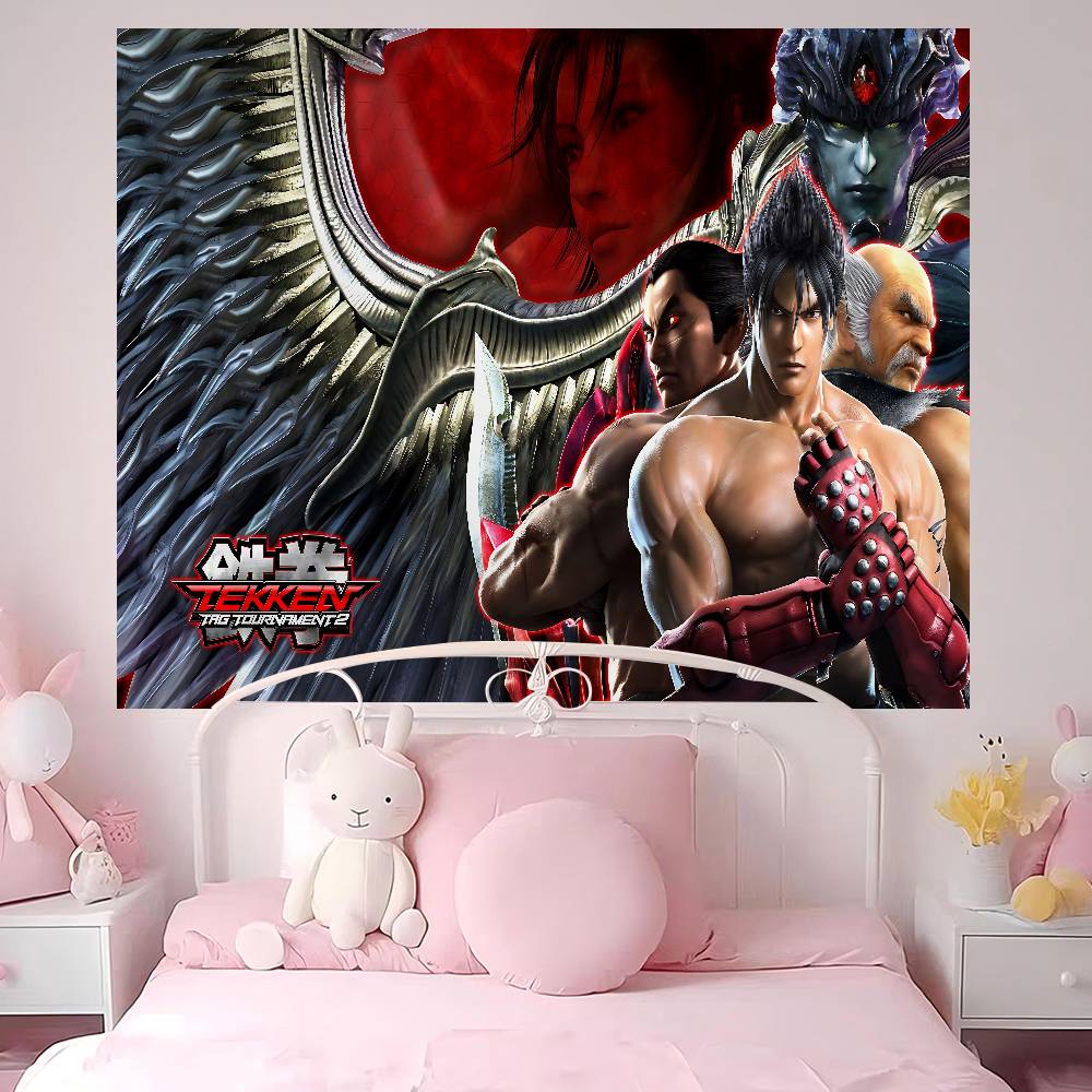 Anime TTekken Tapestry Art Printing Japanese Wall Tapestry Anime Wall Hanging Home Decor