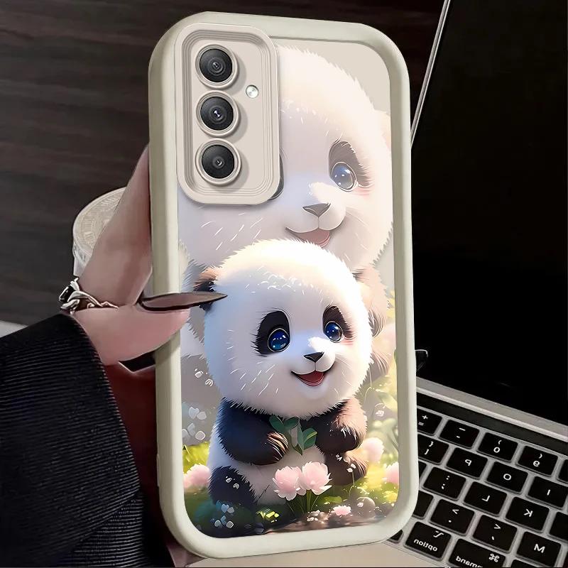 Super Cute Panda Lovely For Samsung Galaxy Case S24 S23 S22 S21 Ultra Plus Fe A55 A54 A53 A52 A35 A25 A15 A14 5G Phone Y2k Cover