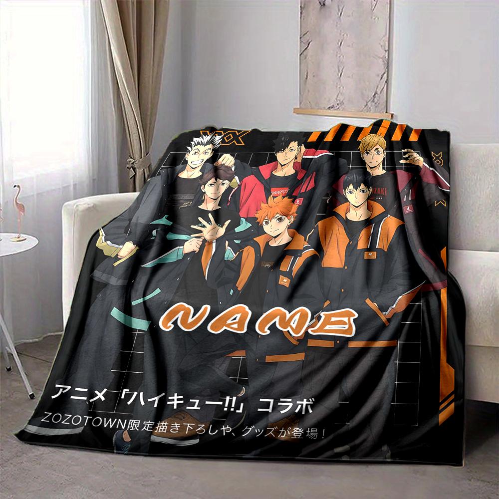 Custom 1pc Haikyuu!! Anime Poster Blanket, Soft And Comfortable Blanket, Casual Warm, Camping Travel Blanket, Birthday Gift Q91291