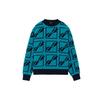 FW21 Square Logo All Over Print Pullover Wool Sweater Unisex Sweater Blue WD-KO3-21-604-U-MT