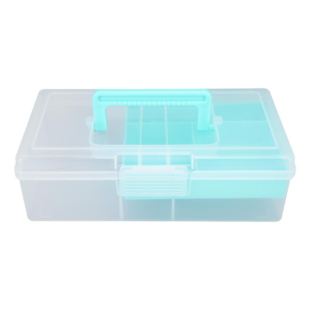 Fishing Bait Box Plastic Lure Case Double Sided Clear with Buckle Comfortable Handle Fishing Tackle for Outdoor Jigs