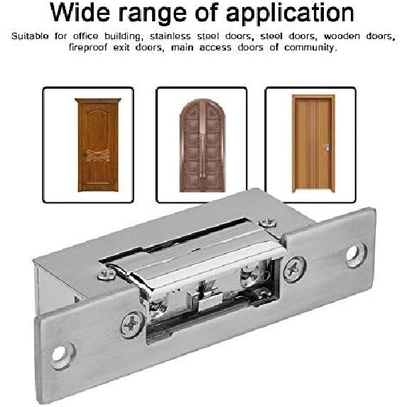 

12V Adjustable Narrow-Type Electric Strike Door Lock Double Unlock Mode Access Control Lock Intelligent Cathode Lock Safety Intelligent Lock NO Fail