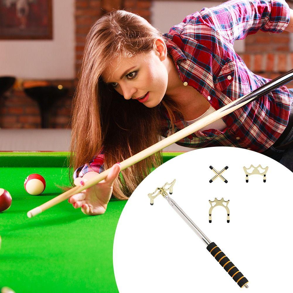 Removable Bridge Head Telescopic Billiards Pool Cue Stainless Steel Pool Table Cue Stick Bridge