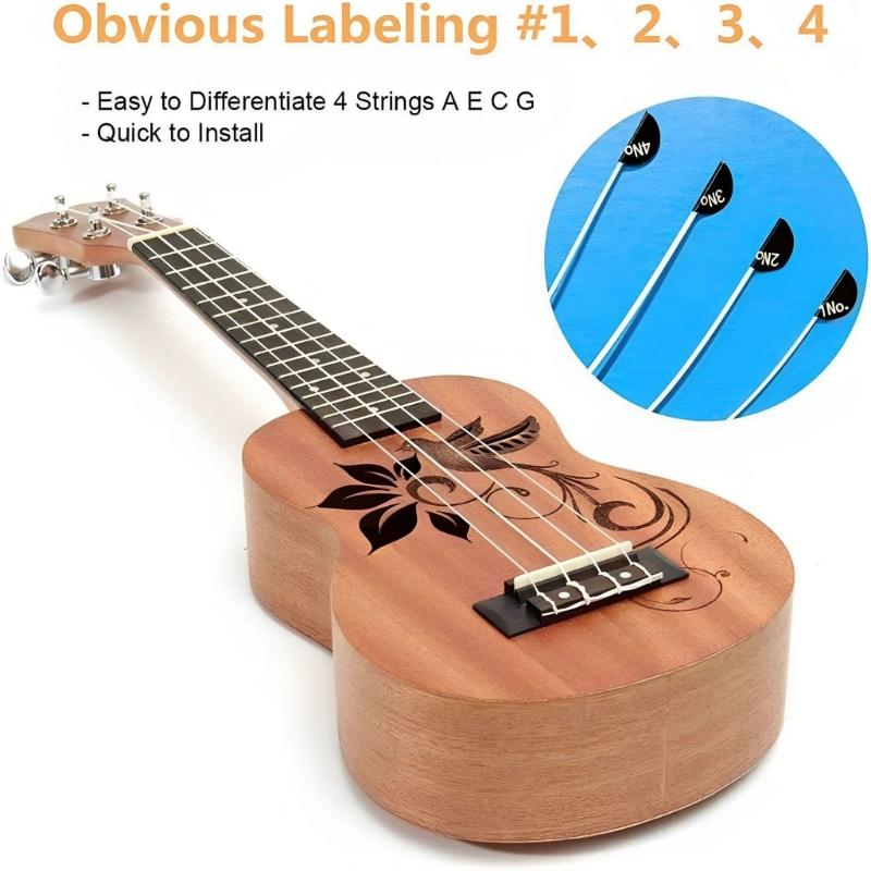 4 Pack Ukulele Strings Nylon Ukuleles String Replacements Ukulele Strings Parts Accessory for 21/23/26Inch Ukulele Part