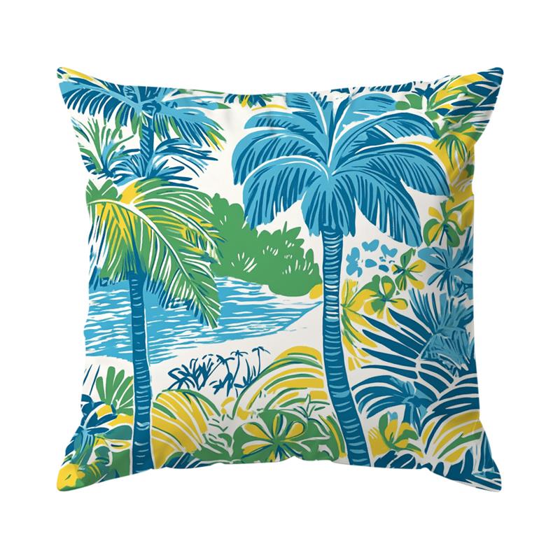 Sommer-Serie Kissenbezug Heißes Palmenmuster Polyester Kissenbezug Zierkissen Sofa Dekoration Kissenbezug Heimdeko