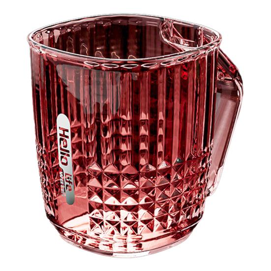 

Cup Drop-Resistant Easy to Clean Rinse Cup Transparent Bathroom with Handle Bathroom Accessory