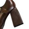 Thick Heel, Square Heel, High Heel, Waterproof Platform, Square Toe, Shallow Mouth, Belt Buckle, Straight Strap, Single Shoe for Women