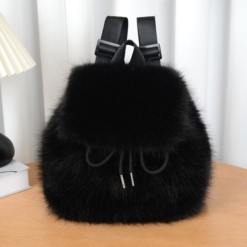 Small Backpack for Women 2026 Autumn and Winter Plush Backpack Women's Premium Imitation Fox Hair Backpack
