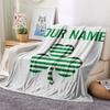 Custom Name,Celtic Football Club Printed Flannel Blanket, soft throw for bedroom sofa, washable, Christmas present, great gift.