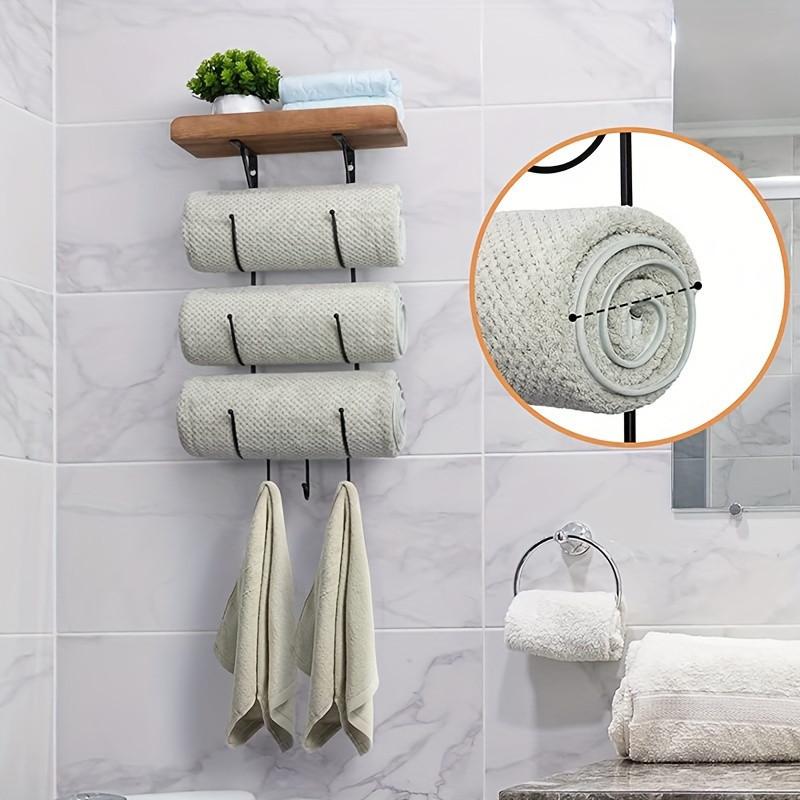1 Pc 3 Layers Wall-Mounted Towel Rack: Sturdy, Space-Saving Bathroom Organizer for All Towels - Sleek, Multi-Purpose Storage 245g