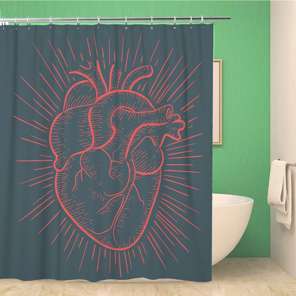 Menschlicher Körper Duschvorhang Illustration Badezimmer Dekor, Wissenschaft Menschliche Anatomie Duschvorhänge, Skelett Schädel Stoff Badezimmer Set