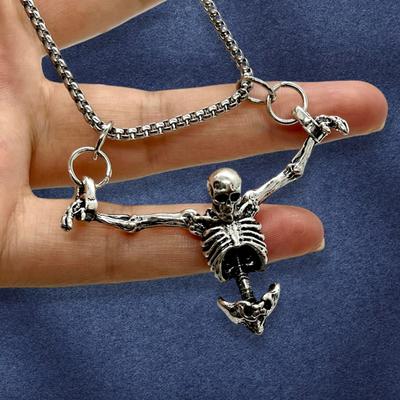 Auto Skelett Hängende Dekoration Gothic Punk Zink Vintage Hip Hop übertrieben Legierung Schädel Halskette