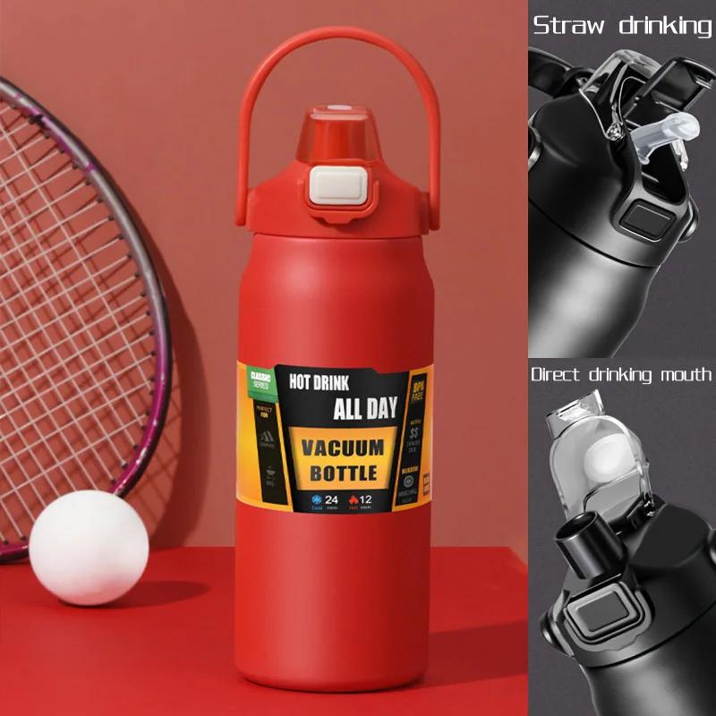 Termo láhev z nerezové oceli 2,5 l Velkoobjemová Termo voda Přenosná 2500 ml Vakuový hrnek Termoska Izolovaný pohár 2 l Tumbler 84 oz