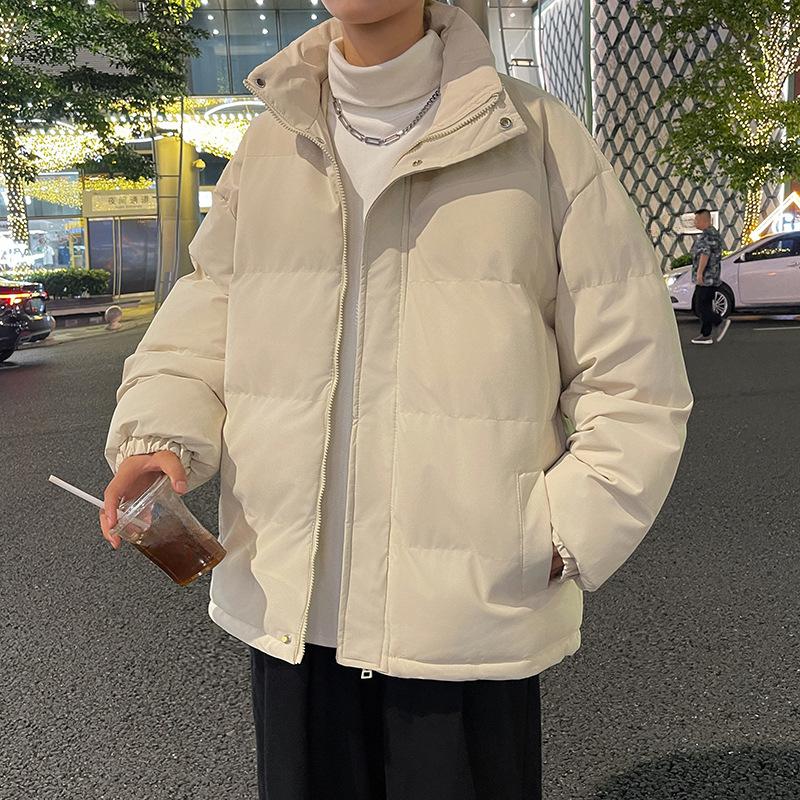 

Зимняя новая пара хлопковая одежда поддельные два гонконгских стиля красивая короткая мужская термокуртка утолщенный воротник-стойка однотонный хлопок M хаки