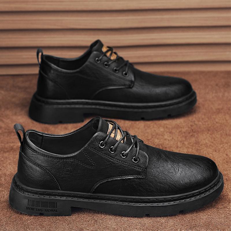 Lederschuhe neue Herbst weiches Gesicht lässige Derby Business-Kleidung Britischer Stil niedriger Schaft Martin Stiefel
