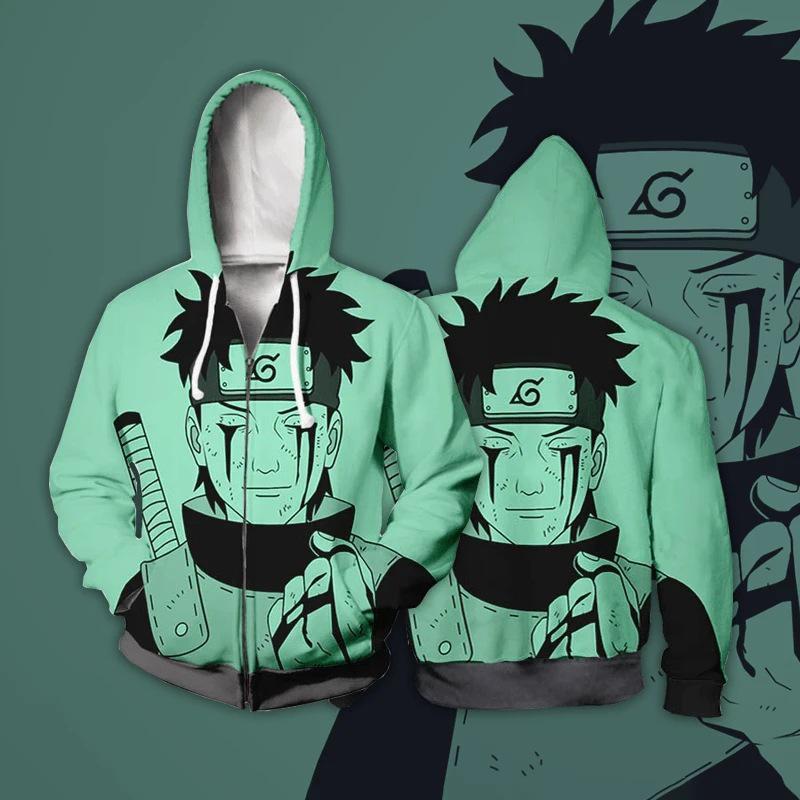 2025 Naruto Anime 3D Print Hooded Zip-Up Sweatshirt - Spring/Autumn Unisex Casual Cardigan.