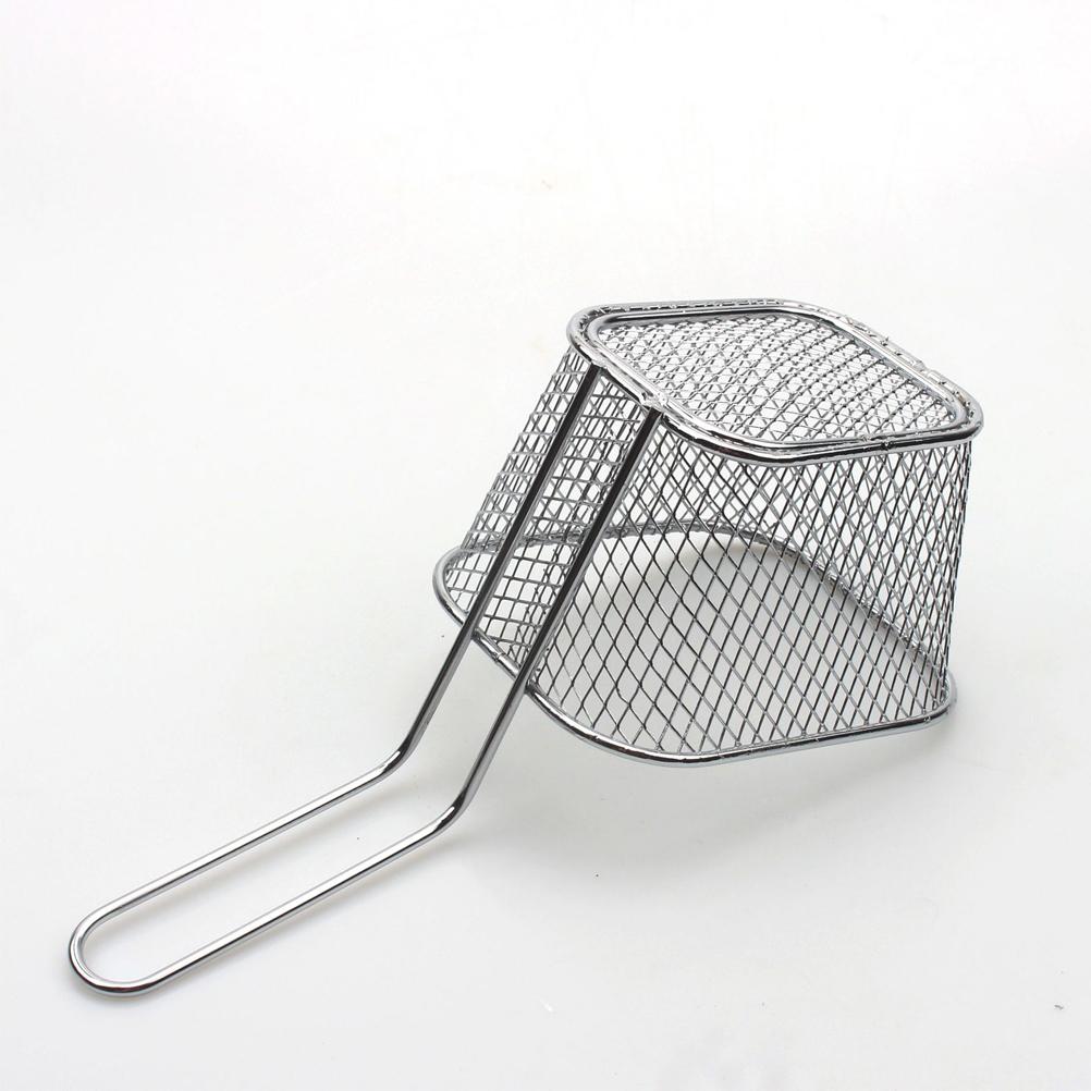 1pc Square Electroplating French Fries Basket Mini Frying Basket Frying Basket