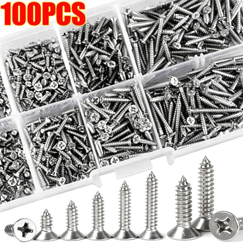 304 Stainless Steel Countersunk Head Screws Universal M2-M4 Phillips Screws Security Self Tapping Screws for Furniture Repairs
