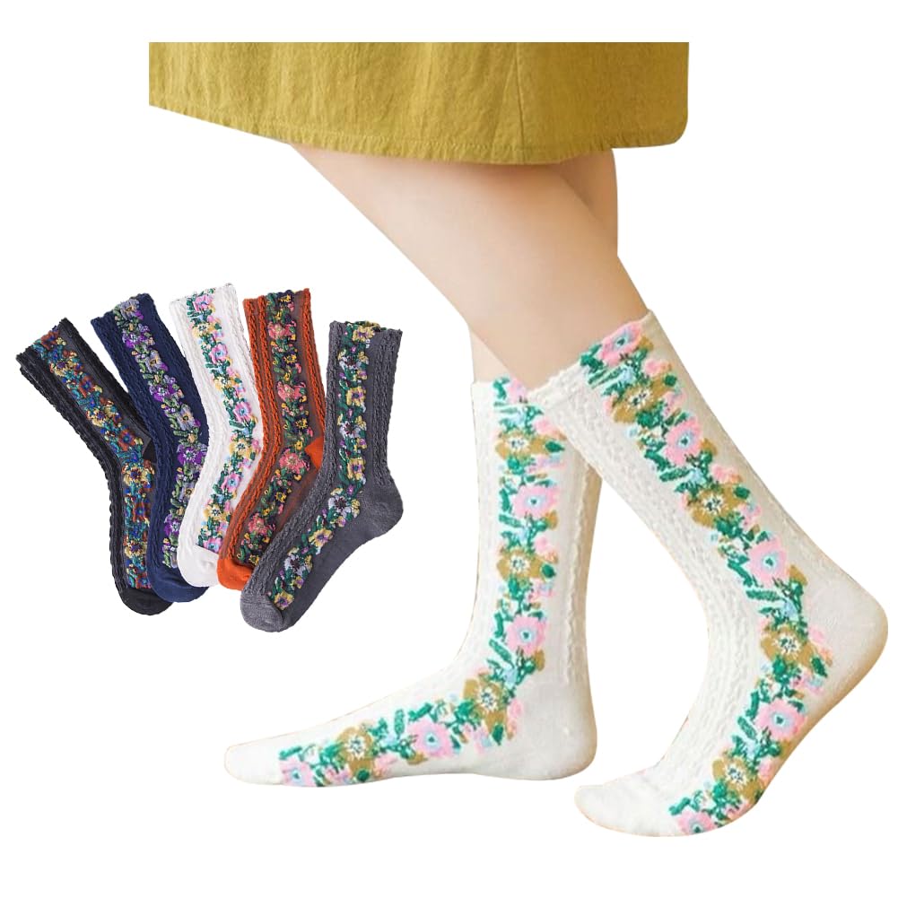 FASELE Ankle Cute Cotton with a Retro Floral Perfect for and Stylish and and These Socks Are Perfect for Everyday and All A Great Gift Women's Socks,