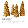4 Pcs Light Up Christmas Tree Figurines Resin Christmas Tree Tabletop Decoration for Holiday Mantel Desk Centerpiece