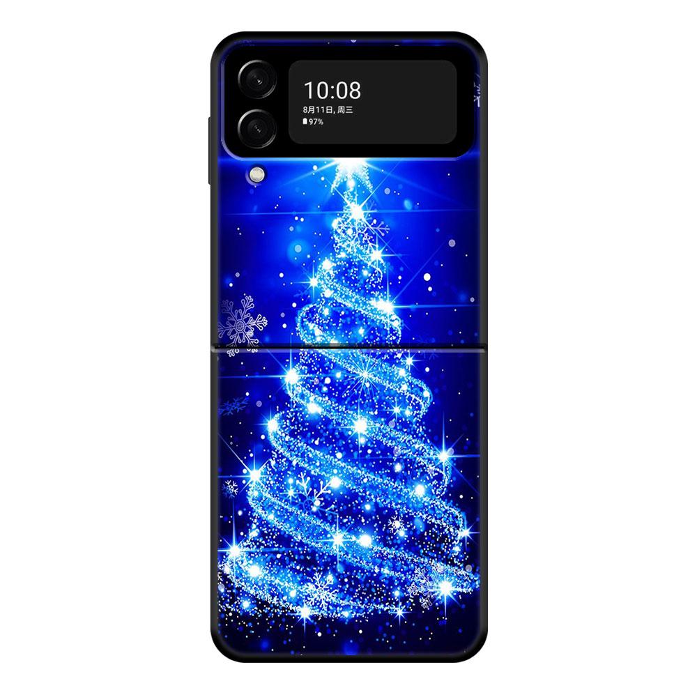 Merry Christmas Santa Tree Cute Phone Case For Samsung Galaxy Z Flip Z Flip3 5G Z Flip4 Hard PC Matte Shell