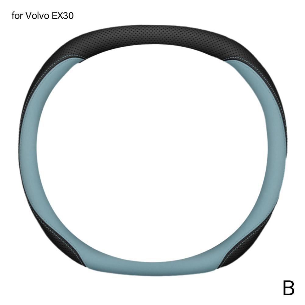 Für Volvo EX30 Auto-Lenkradbezug, Innenausstattung, Autozubehör, Leder, atmungsaktiv, rutschfest, bequemer Lenkradbezug