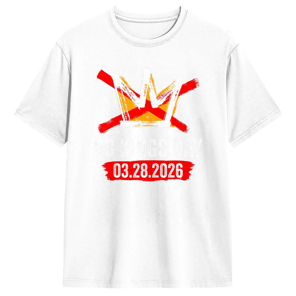 03 28 2026 No Kings Day Vintage Funny Mens T Shirts Leisure Tee Shirt Short Sleeve Crewneck TShirt Cotton New Arrival Clothing