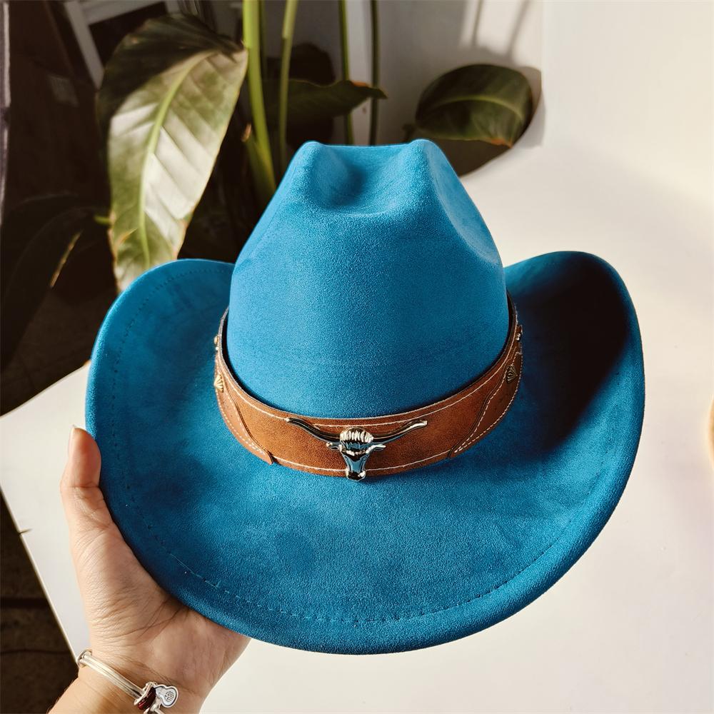 Sombreros de Cowboy Personalizados para mujer sombrero de cowboy retro hombres Sombrero de Mezclilla Estilo Cattleman Unisex Sombrero de Ante Ranchero para Hombre sombrero hombre