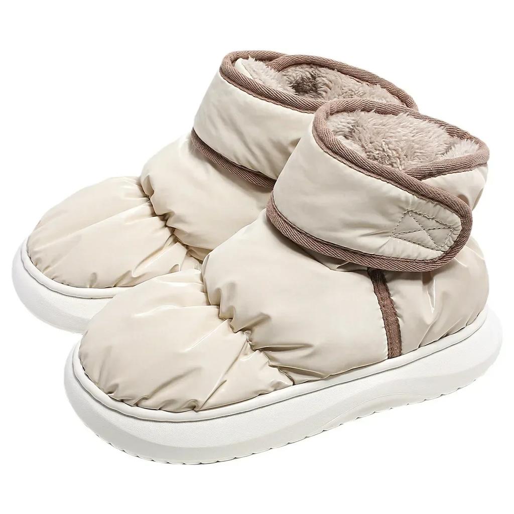 Fashion Winter Warm Thicken Plush Waterproof Snow Boots Women Non Slip Thick Bottom Cotton Padded Ankle Boots Outdoor Woman Shoes 2024