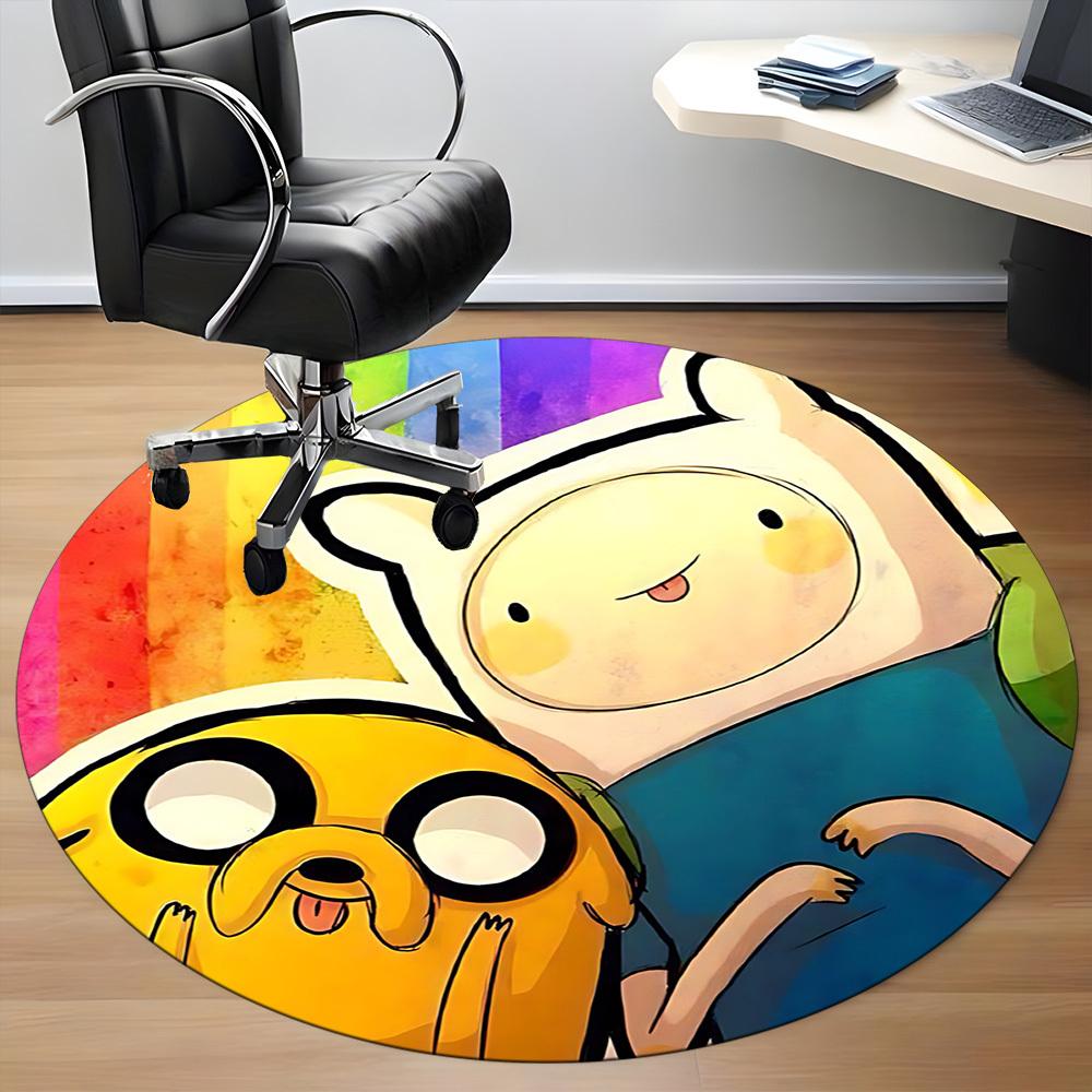1pc Adventure Time Friendship Office Round Area Rug, Under Office Chairs Bedroom Living Room Home Decor  A1022288