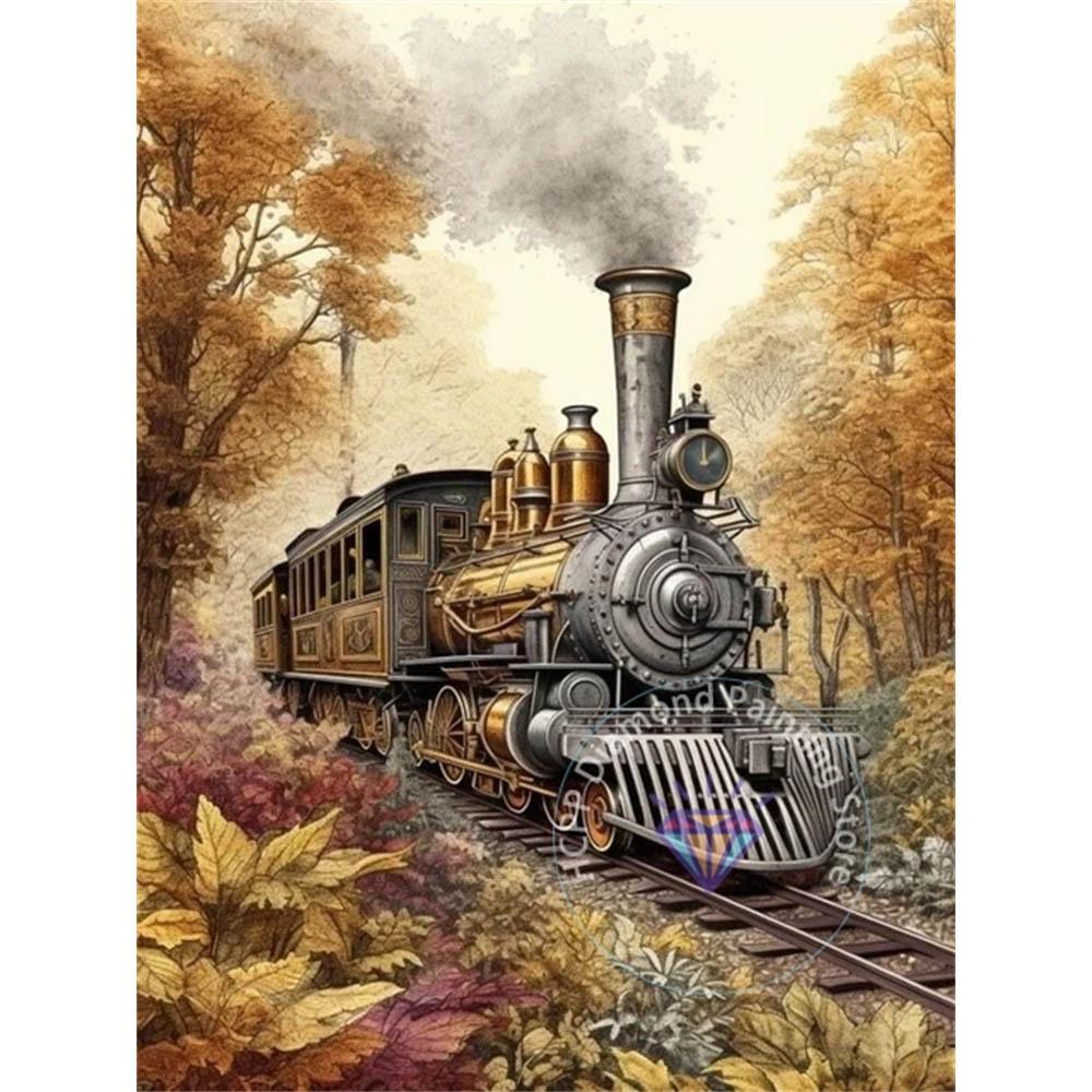 Steampunk Train Diamond Drawing Kit 5D DIY Diamond Embroidery Industrial Punk Handmade Art Exquisite Adult Gift Home Decoration