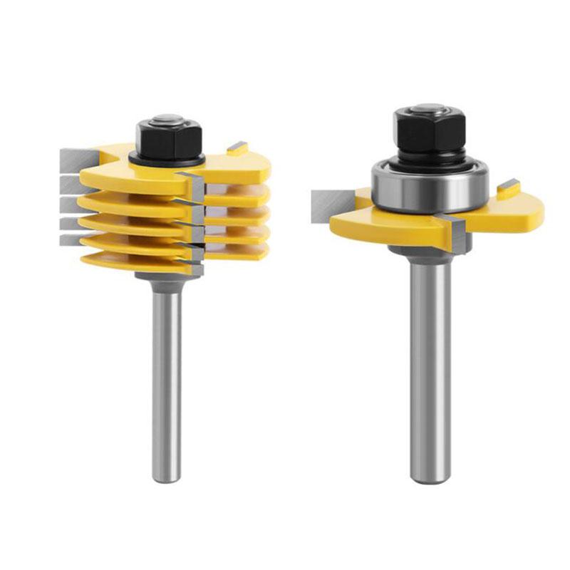 Set di Frese a 3 Lame 7pz Lama Slot Cementato Frese Taglienti Fresatrice Carburo per Legno Gambo 6mm 1/4pollice 8mm12mm 1/2pollice