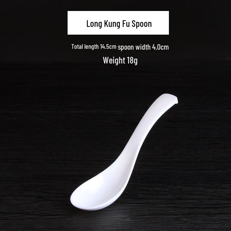 Jingyu White Melamine Long Handle Spoons (10-pack)