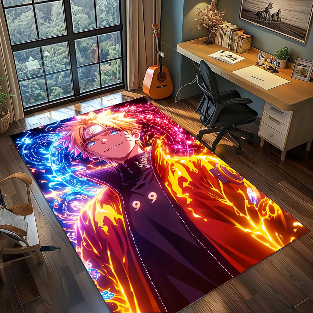 Naruto Uzumaki Floor Mat Household Daily Decor, Non Slip Washable Large Area Carpet Rug Gamer Room.-TING