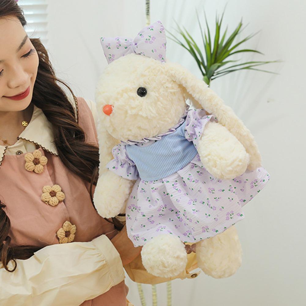Cartoon Animal Animal Dressed Bunny Doll Colorful Dress Rabbit Soft Doll  Kids Boy Girl