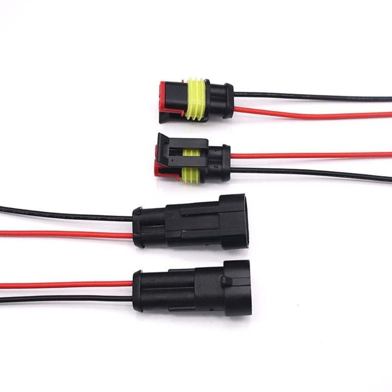 5Pcs Automotive Connector Male Female Electrical Connector Plugs with Wire for Car Truck Boats Other Wire Connection