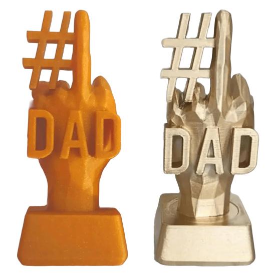 Yousheng #1 Dad Trophy Ornament 3D Printed Middle Finger Trophy Resin Figurine Statue Sculpture Home Office Desktop Decoration Father's Day Gift