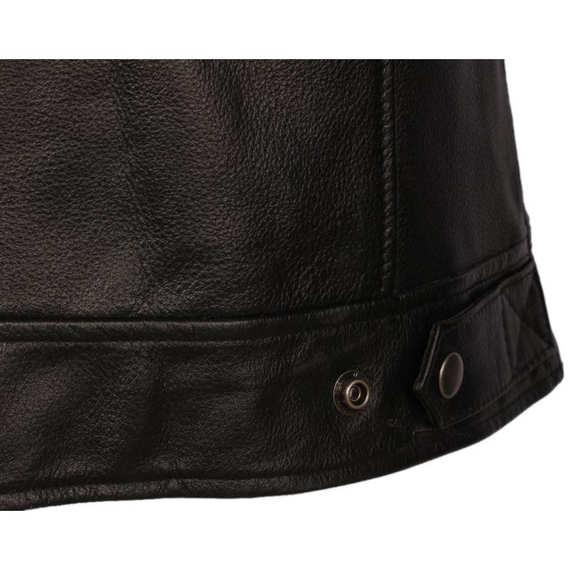 Tamanho Chinês Jaqueta de Couro Vintage Masculina Casaco de Couro Masculino Couro Bovino Jaquetas de Couro Genuíno Outono Casaco Masculino