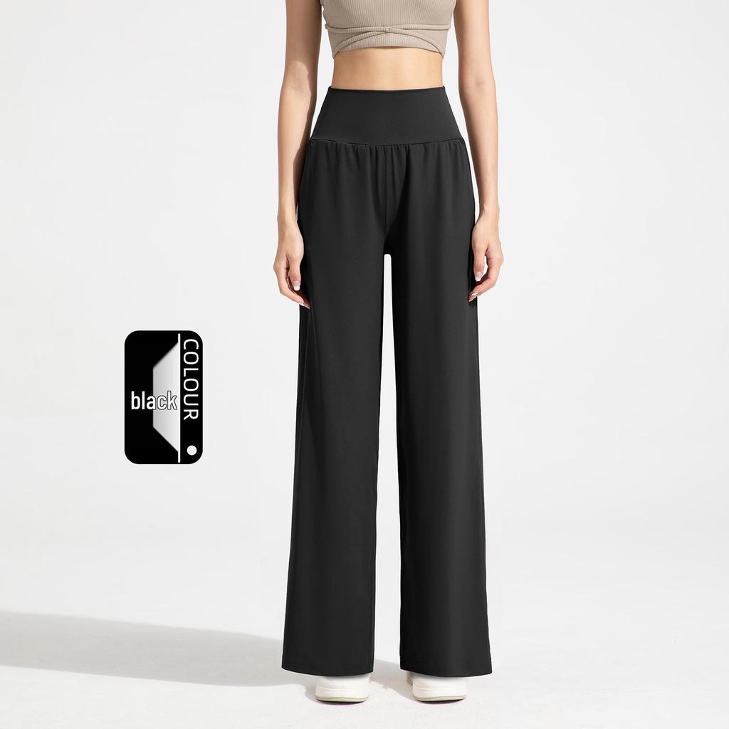 Athena Lulu Double-Sided Slimming High Waist Yoga Pants - Women's Loose Straight Leg Fitness Wear