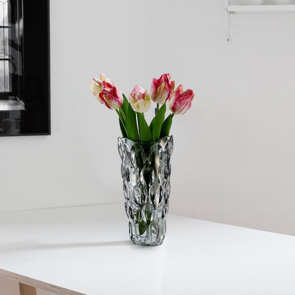 Clear Glass Flower Vase, Thickened Crystal Vase for Decoration