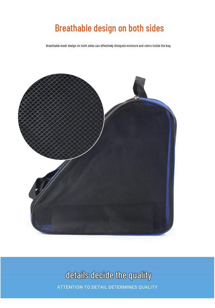 Kids' Three-Layer Triangle Roller Skating Bag - Single Shoulder Backpack for Boys and Girls, Fits Inline and Ice Skates.