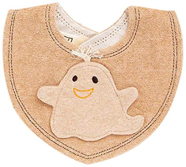 Pompkins BABY Organic Cotton Mini Made In Japan Y-1334 100% [Ghost Series] Bib, (Brown)