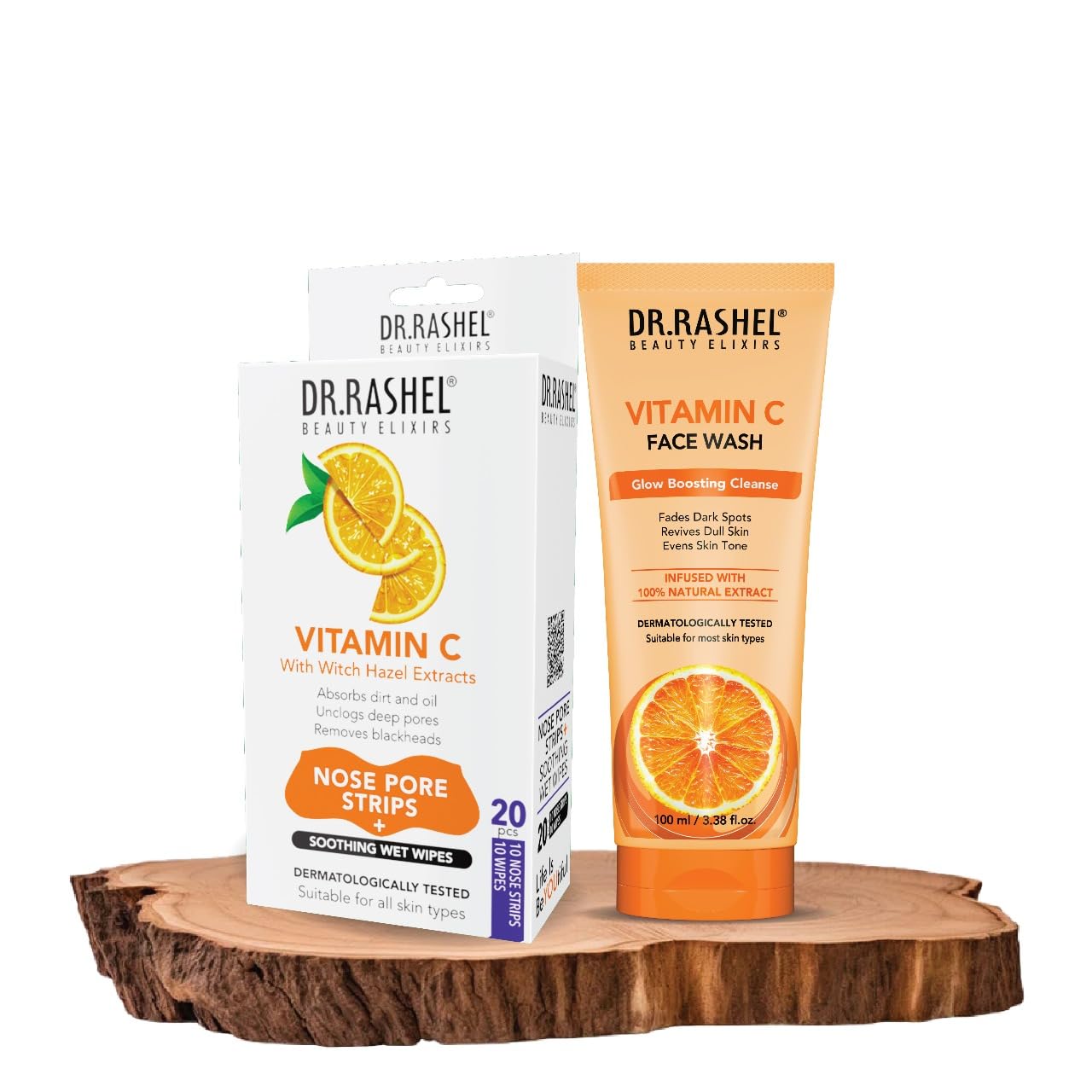 DR.RASHEL Vitamin C Nose Strips & Vitamin c Face Wash Combo For Skin Brightening.
