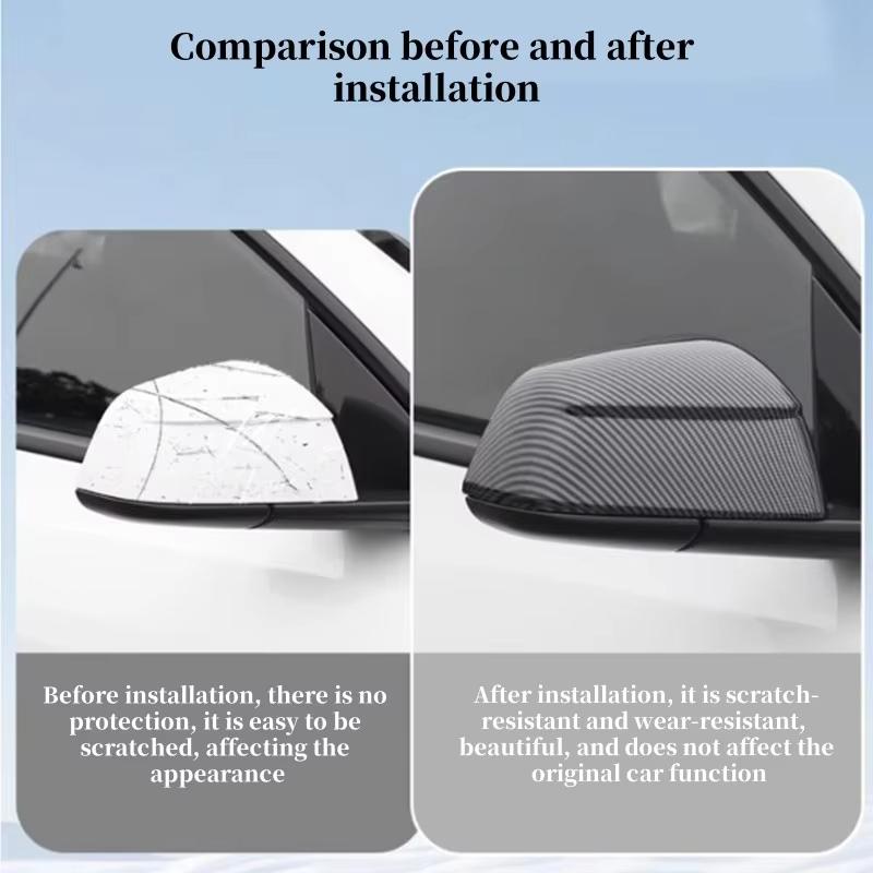 Carbon Fiber Car Paste Side Door Mirror Cover For Tesla Model Y Juniper2025 Auto Exterior Accessories ABS Sides Rearview Cover