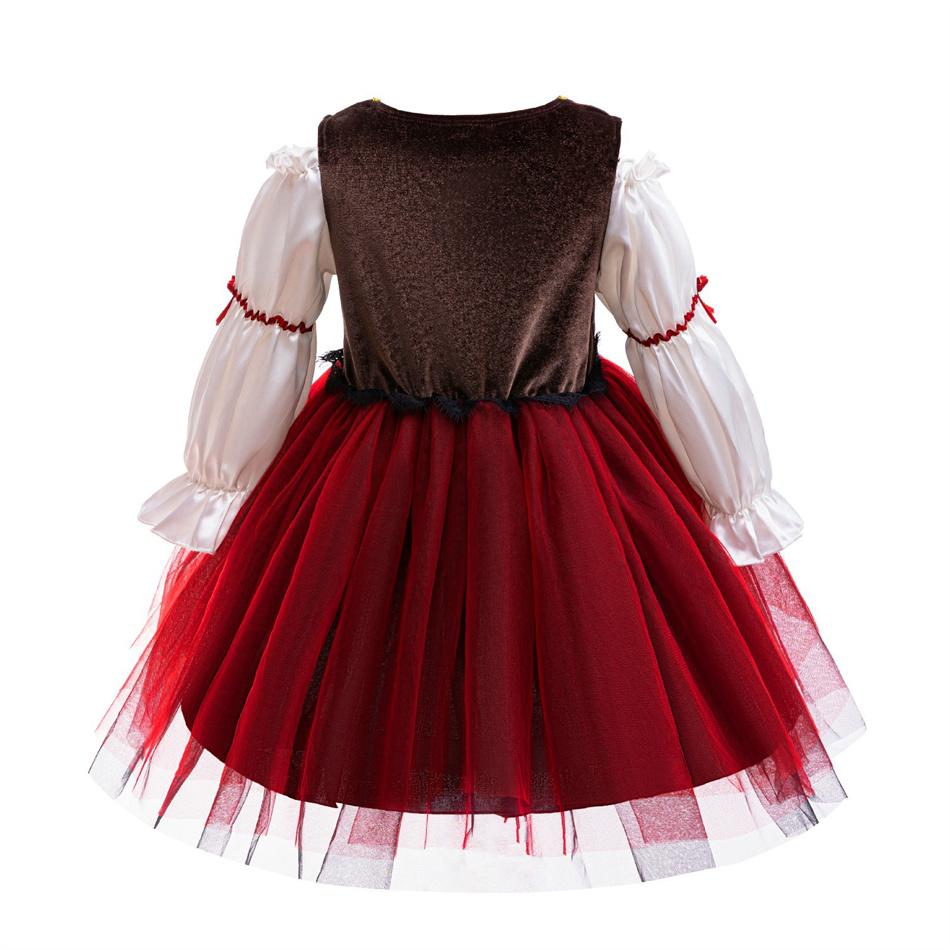 Bambina Halloween Cosplay Capitano Pirata Principessa Vestito Bambini Carnevale Festa Vestiti Bambini Spettacolo Teatrale Maniche Lunghe Completo