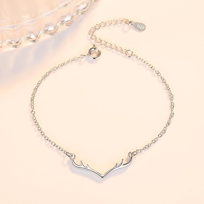 Yi Lu You You – Bracelet en argent Sterling S925, bijoux à main en forme de bois pour femmes, bijoux simples en argent poli à la mode