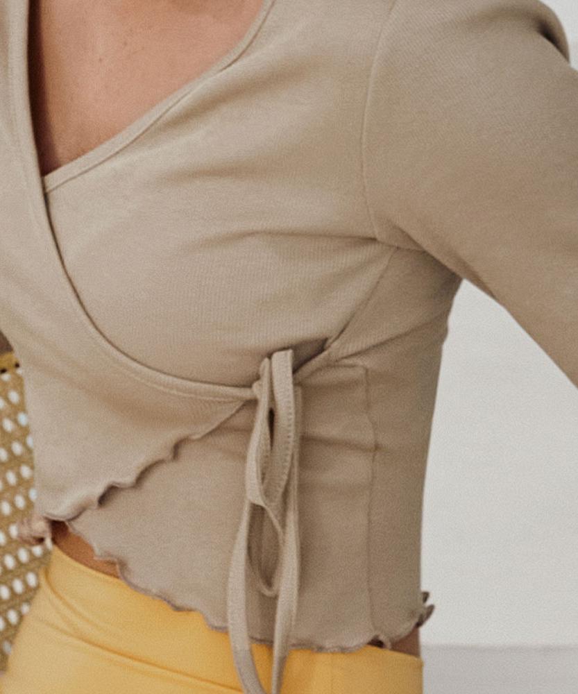 Debiweeo New Wave Wrap Long Sleeve Devi-T0114-Deep Beige