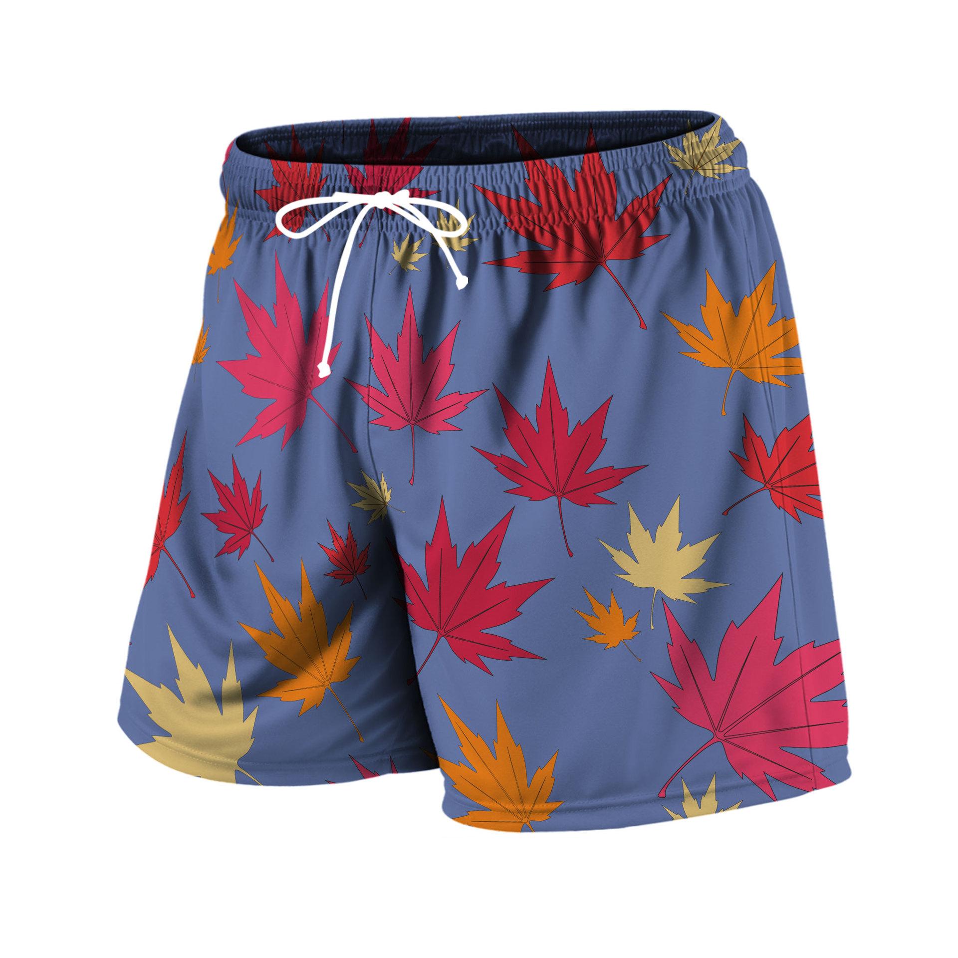 

Мужские шорты в стиле кэжуал для занятий спортом с 3D-цифровым принтом листьев 6XL