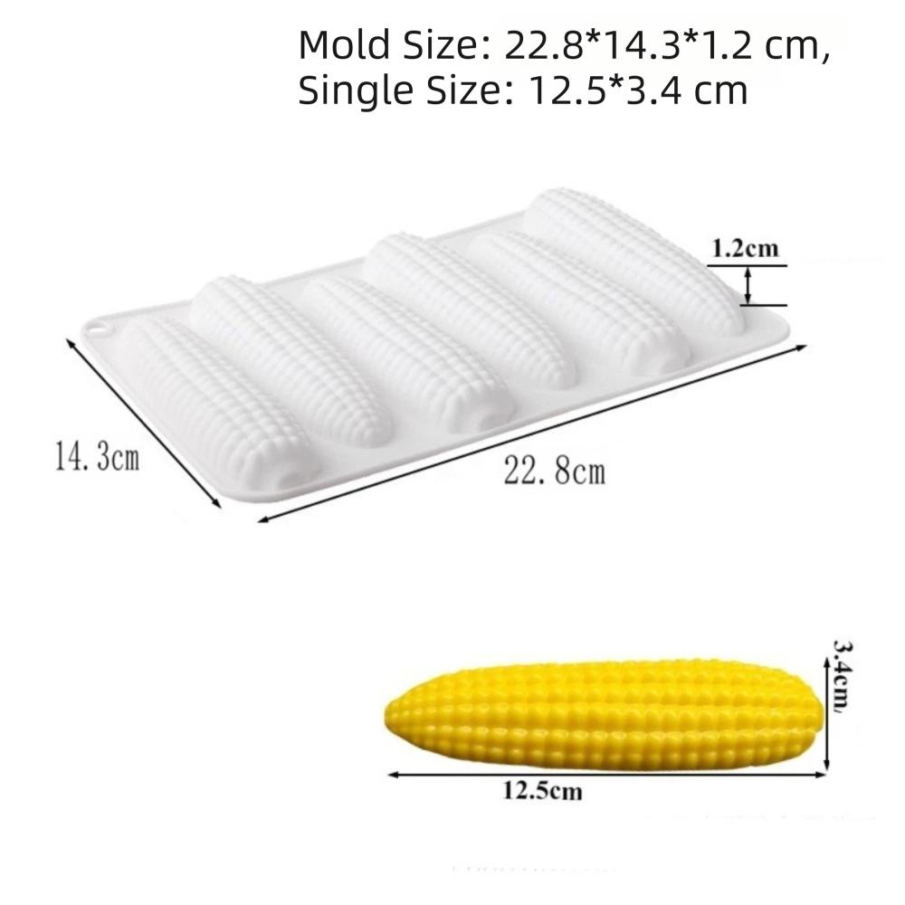 Food Grade Silicone Corn Silicone Molds 6-Cell Corn Baking Molds New Mousse Cake Mould  Home Baking