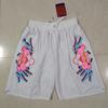 Mens Basketball Shorts With Team Embroidery NBA Style Loose Fit Athletic Pants Practice Casual Wear